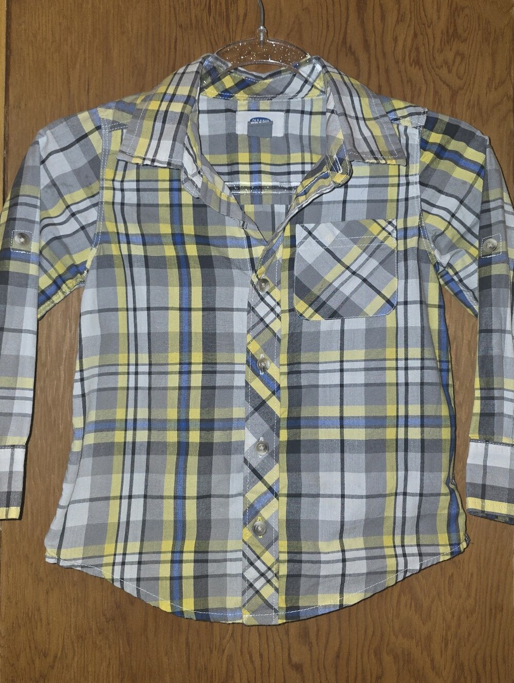 New no tags old navy 4T boys checkered button down long-sleeve shirt